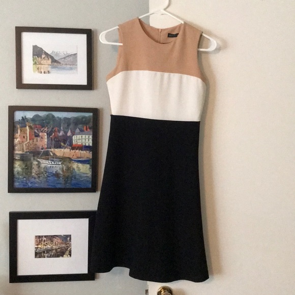 Zara Colorblock fit and flare dress - Picture 1 of 4